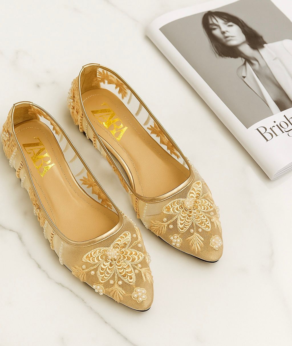 ZARA Embroidered Pumps