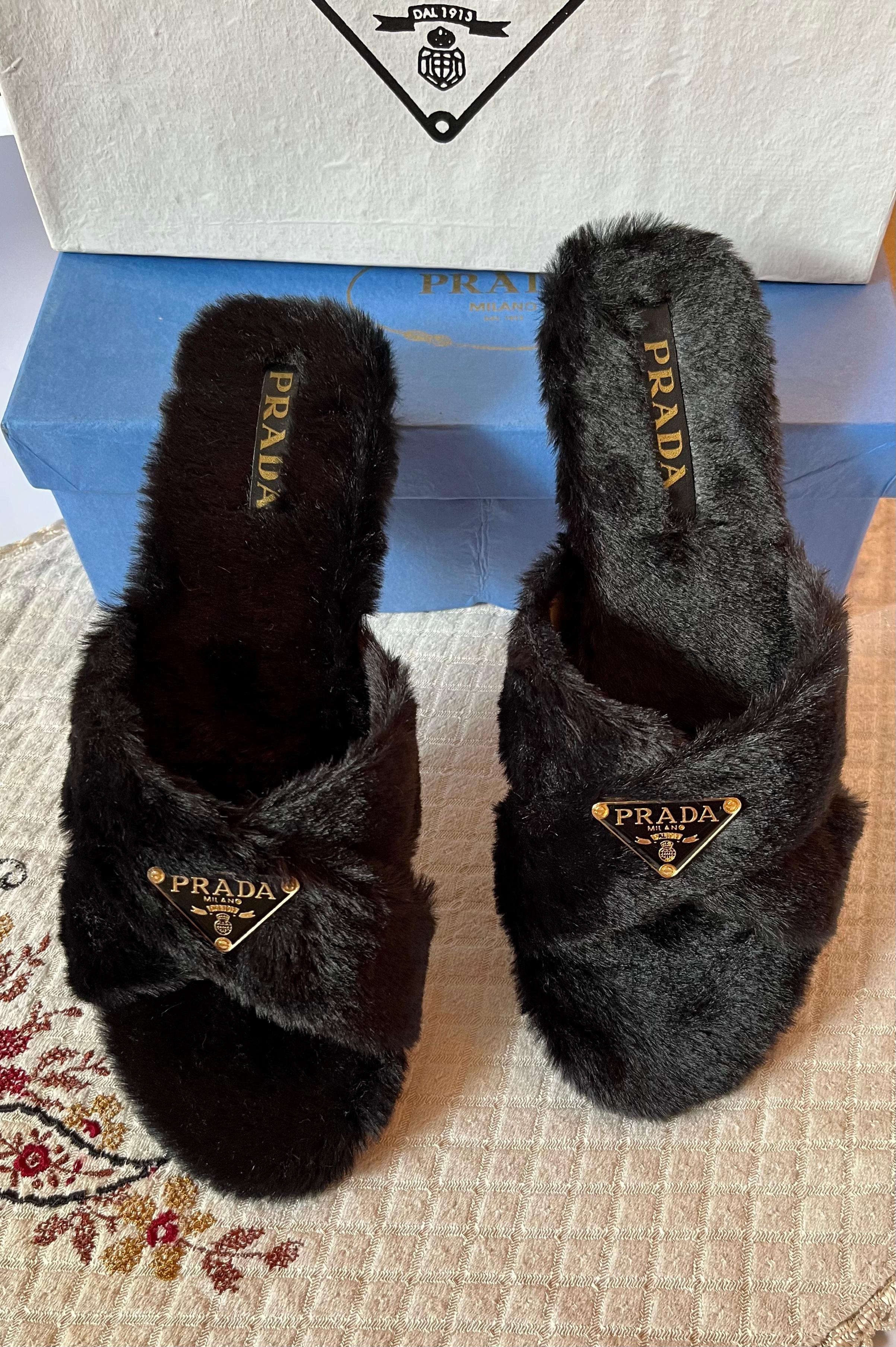 PRADA Fur Slippers