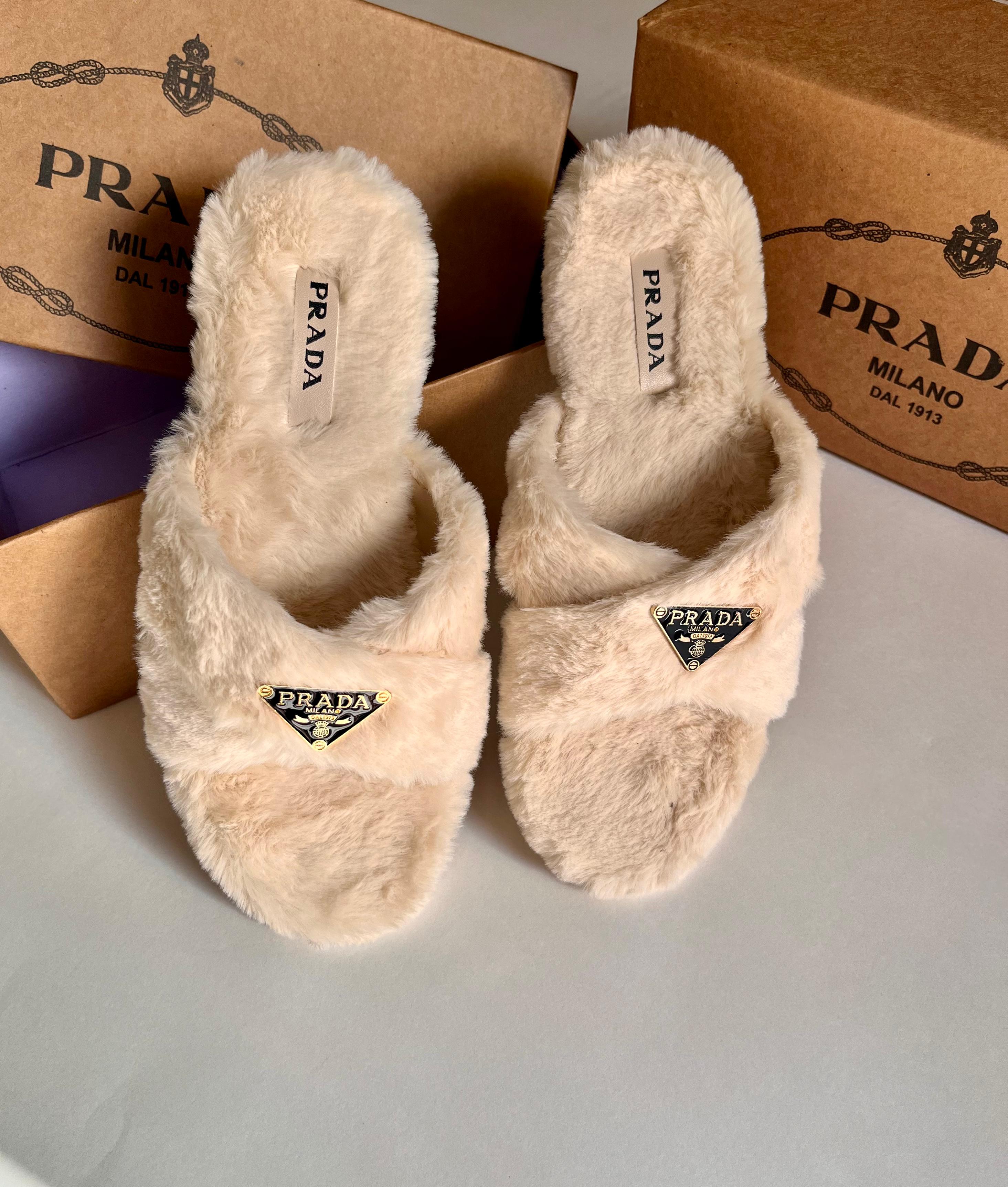 PRADA Fur Slippers