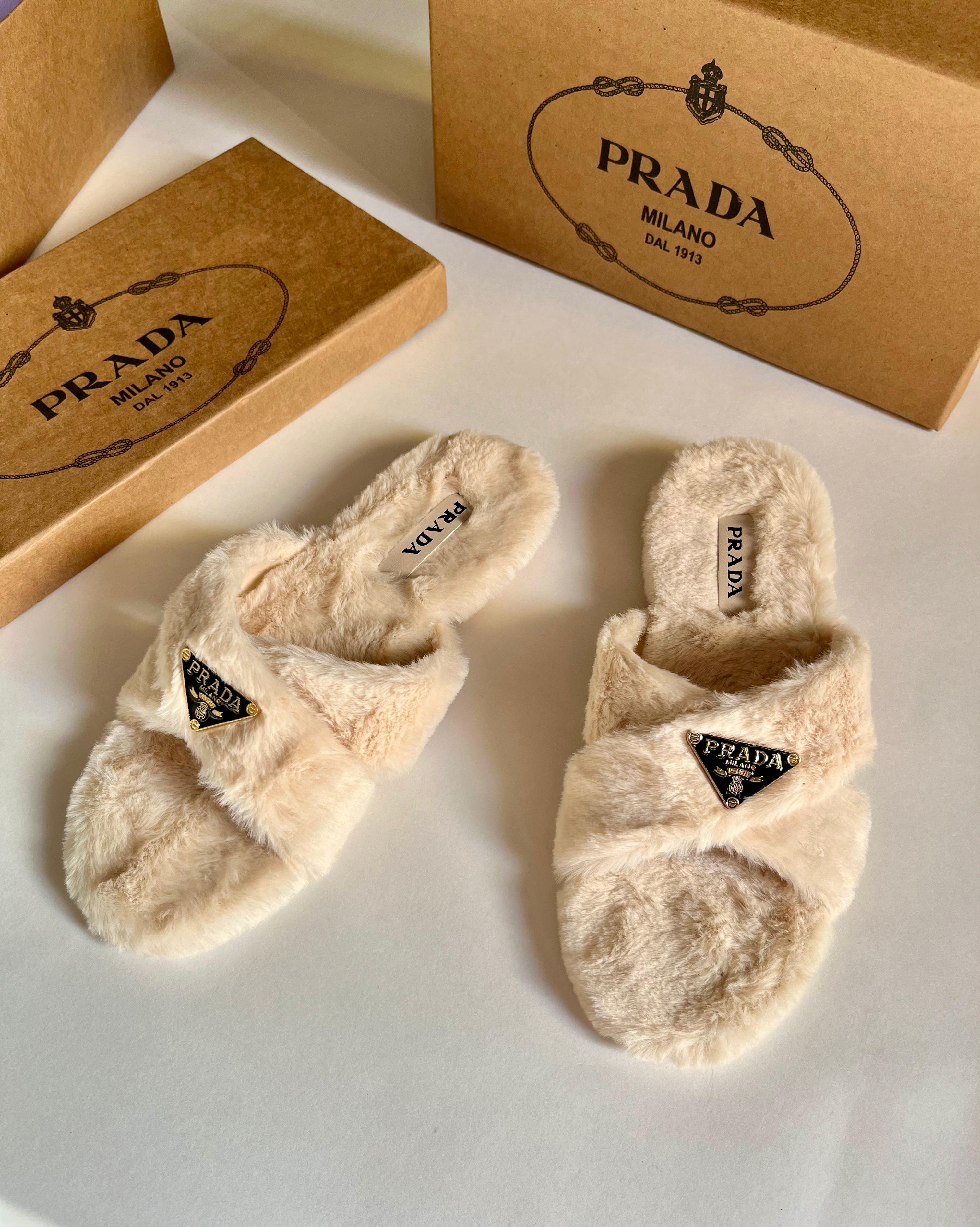PRADA Fur Slippers