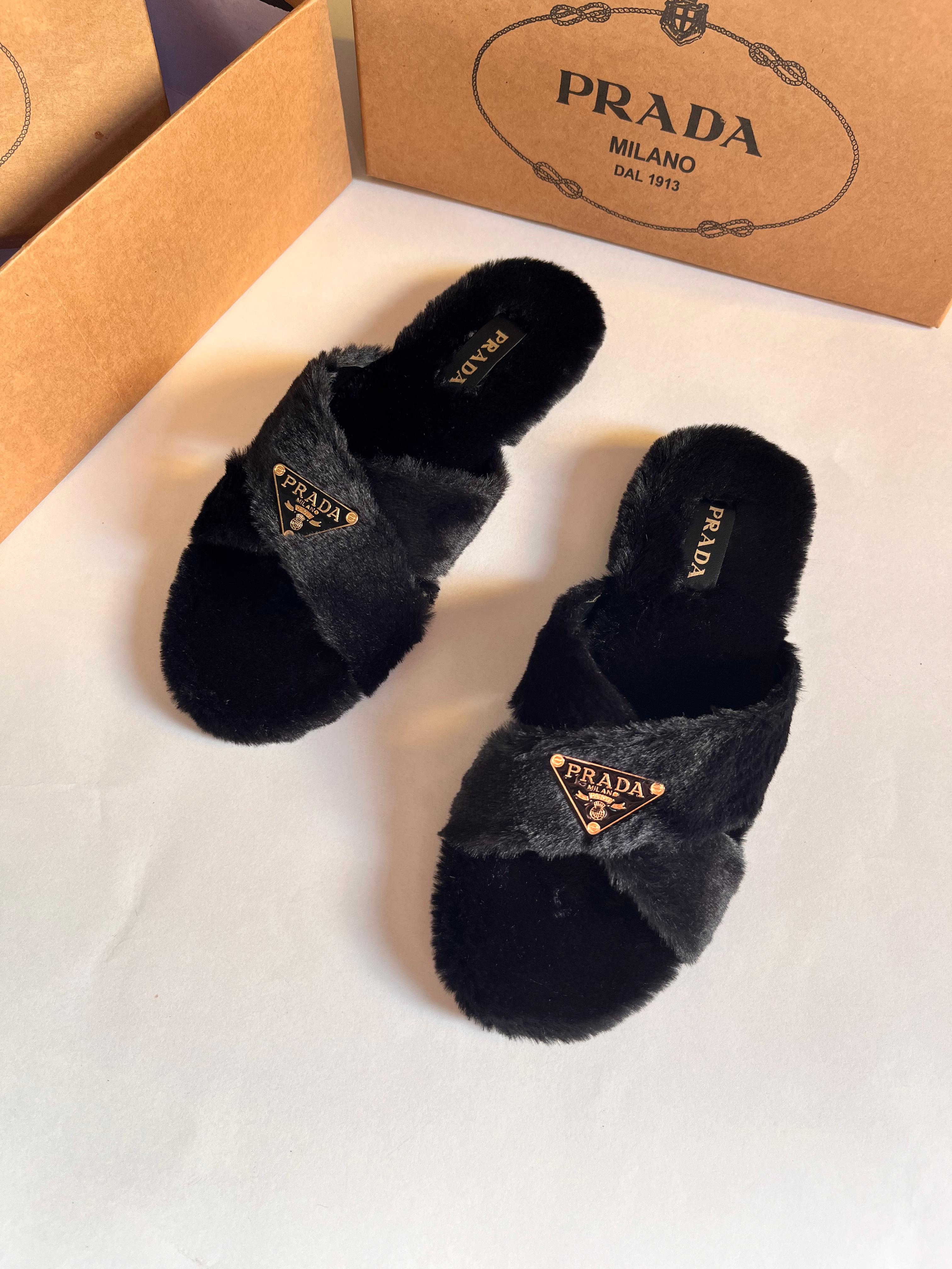 PRADA Fur Slippers